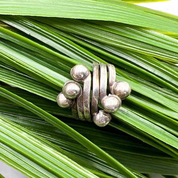 Vintage Jewelry - Vintage Modernist Brutalist Sterling Ring